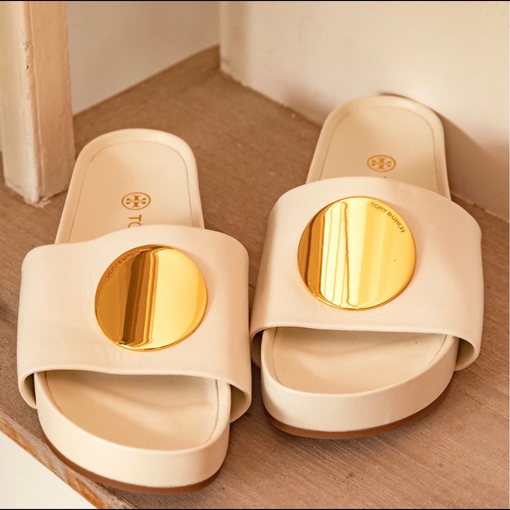 Tory Burch White Patos Slide